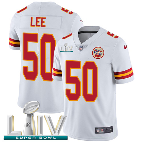 Kansas City Chiefs Nike #50 Darron Lee White Super Bowl LIV 2020 Men Stitched NFL Vapor Untouchable Limited Jersey->kansas city chiefs->NFL Jersey